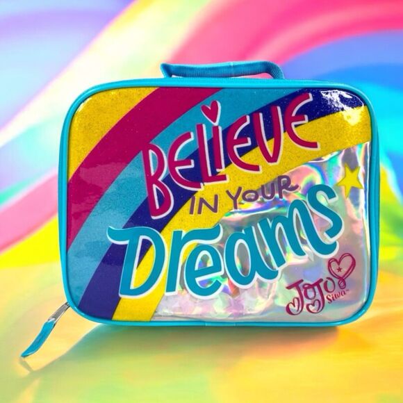 JoJo Siwa Girls Kids Lunch Box Bag Tote Believe in Your Dreams Pink Rainbow NWT - Picture 16 of 16